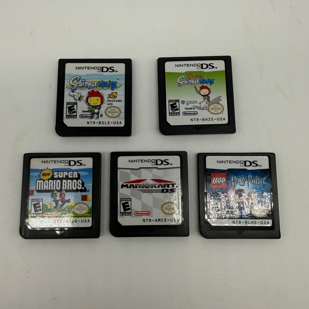 Nintendo DS Game Lot Mario Kart Super Mario Bros Scribblenauts Harry Potter Lego